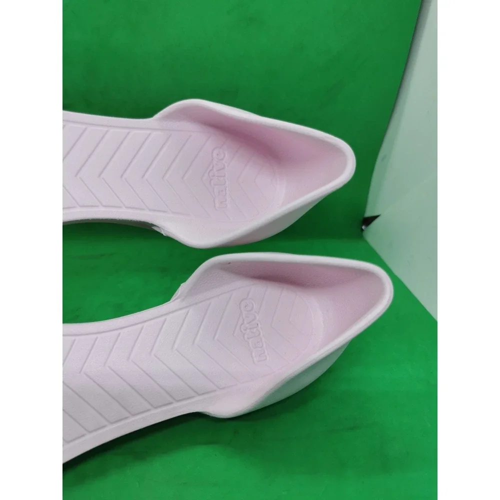 Native Womens Size 8 Audrey Dorsay Flats Jiffy Light Pink Slip On Waterproof